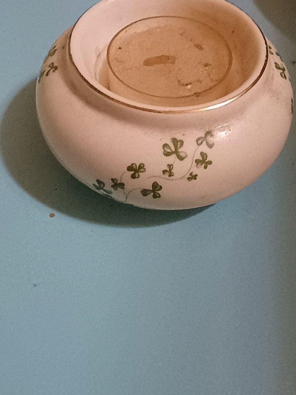 Vantage Handmade Irish Royal Tara candle holder with new candle.